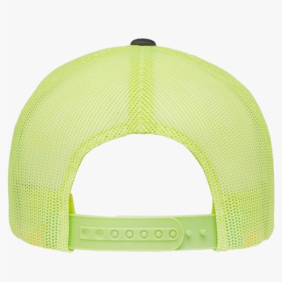 FREE GIFT W/PURCHASE OF $10+! Men’s Trucker Hat Charcoal with Neon Green Mesh - Picture 5 of 6